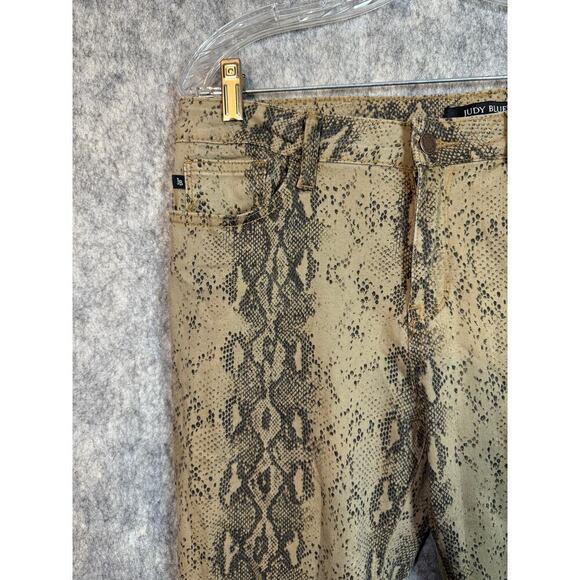 Judy Blue Skinny Fit Tan Size 13/31 Snakeskin Stretch Pants Mid Rise JB84177 - Picture 2 of 9